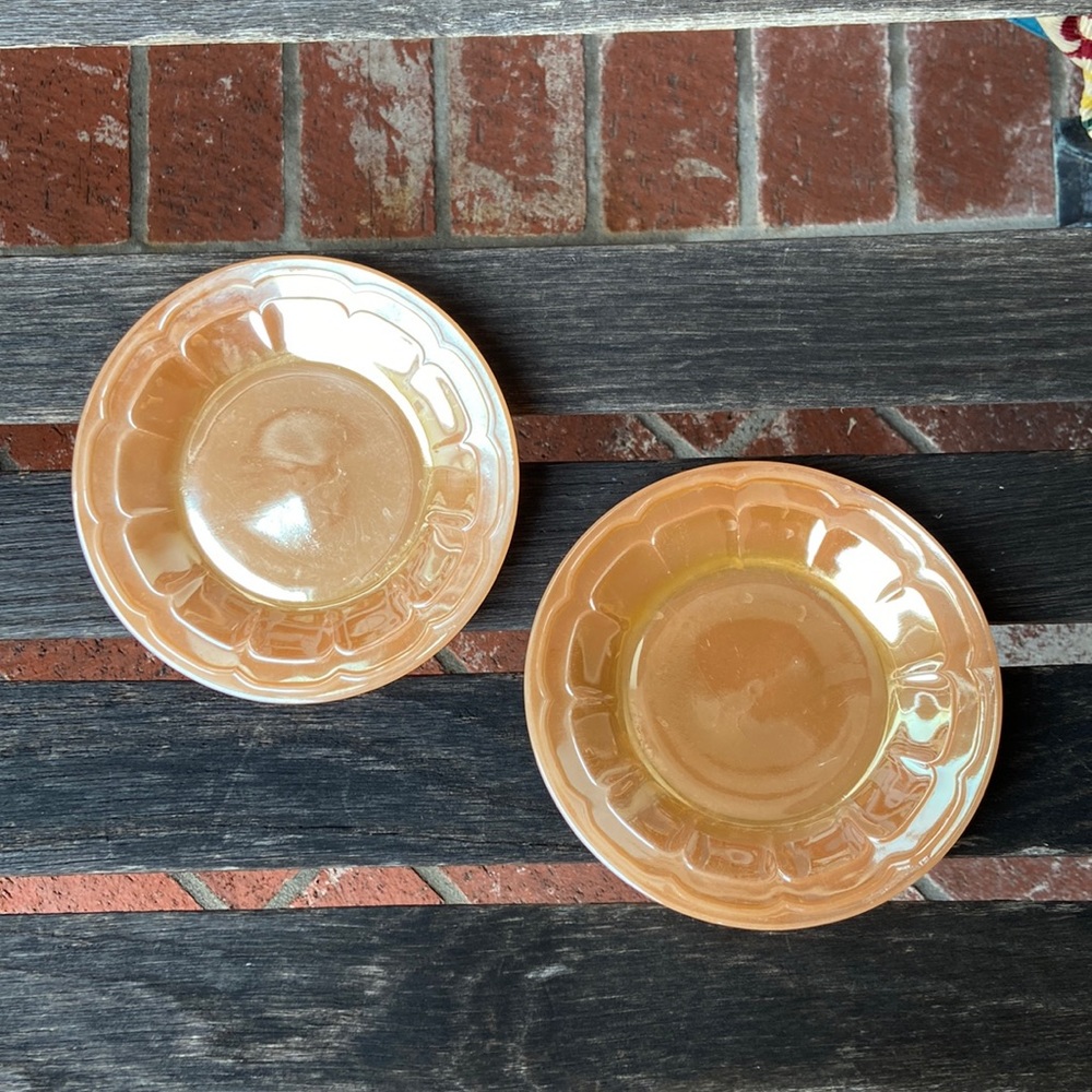 Termorisa orange glass salad plates (2)
